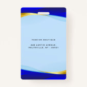 Elegant Blue Gold Luxury Designer Logo Badge (Achterkant)