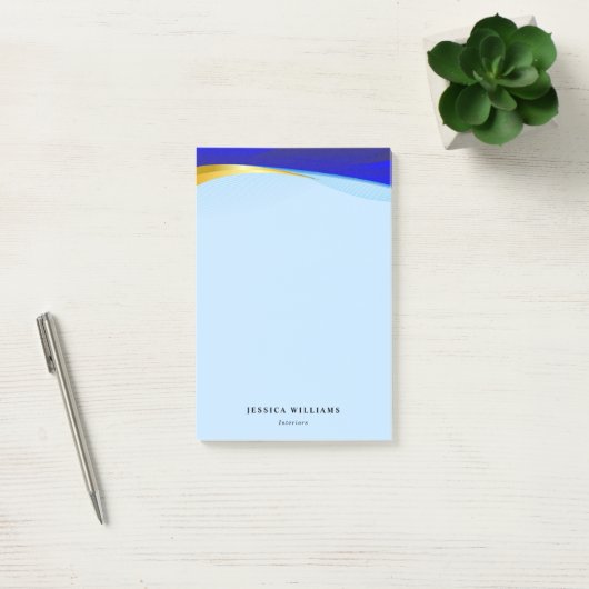 Elegant Blue Gold Luxury Designer Logo Business Post-it® Notes (Kantoor)