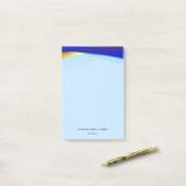 Elegant Blue Gold Luxury Designer Logo Business Post-it® Notes