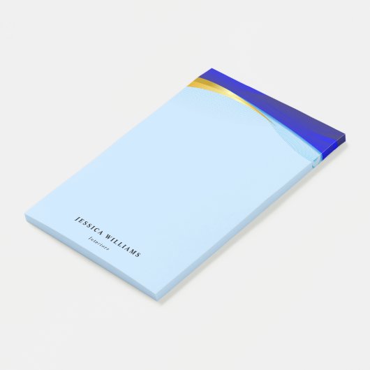 Elegant Blue Gold Luxury Designer Logo Business Post-it® Notes