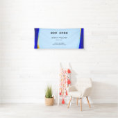 Elegant Blue Gold Luxury Designer Logo Business Spandoek (Insitu)