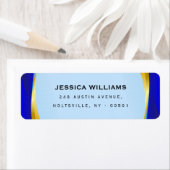 Elegant Blue Gold Luxury Designer Logo Etiket (Insitu)