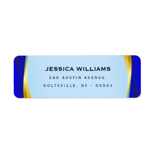 Elegant Blue Gold Luxury Designer Logo Etiket