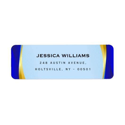 Elegant Blue Gold Luxury Designer Logo Etiket (Voorkant)
