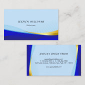 Elegant Blue Gold Luxury Designer Logo Visitekaartje (Voorkant / Achterkant)