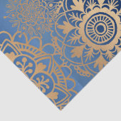 Elegant Blue Gold Mandala Pattern Tissuepapier (Detail)
