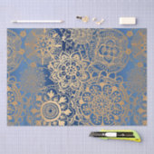 Elegant Blue Gold Mandala Pattern Tissuepapier (Craft)