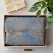 Elegant Blue Gold Mandala Pattern Tissuepapier (Geschenk)