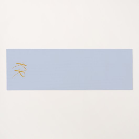 Elegant Blue Gold Marble Pattern Namaste Initialen Yogamat (Achterkant (horizontaal))