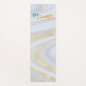 Elegant Blue Gold Marble Pattern Namaste Initialen Yogamat (Voorkant)