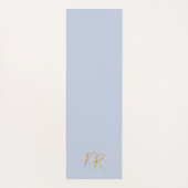 Elegant Blue Gold Marble Pattern Namaste Initialen Yogamat (Achterkant)