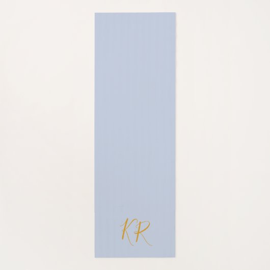 Elegant Blue Gold Marble Pattern Namaste Initialen Yogamat (Achterkant)