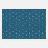 Elegant Blue Gold Merry-kerstcadeau Inpakpapier Vel (Voorkant 2)