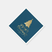 Elegant Blue Gold Merry kerstmis Servet (Hoek)