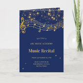 Elegant Blue Gold Music Recital Program (Voorkant)