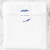 Elegant Blue & Gold Ombre Marble Save the Date Ronde Sticker (Tas)
