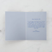 Elegant Blue Gold Ornate 25th Wedding Anniversary Kaart (Binnen)