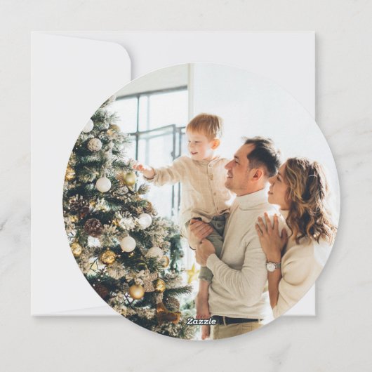 Elegant Blue Gold Photo Merry Kerstry Feestdagenkaart (Achterkant)