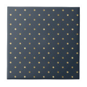 Elegant Blue Gold Polka Dots Tegeltje (Voorkant)