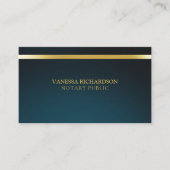 Elegant Blue & Gold Professional Notional Public Visitekaartje (Voorkant)