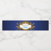 Elegant Blue & Gold Royal Waterfles Etiket (Enkel label)