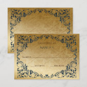 Elegant Blue Gold RSVP-kaart RSVP Kaartje (Voorkant / Achterkant)