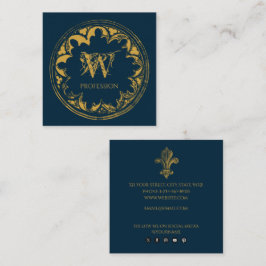Elegant Blue & Gold Rustic , verhit Vierkante Visitekaartje