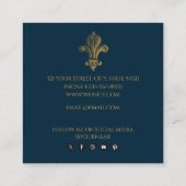 Elegant Blue & Gold Rustic , verhit Vierkante Visitekaartje (Achterkant)