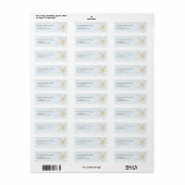 Elegant Blue Gold Seashell Return Address Labels (Full Sheet)
