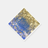 Elegant Blue Gold Snowflakes Merry Kerstry Servet (Hoek)