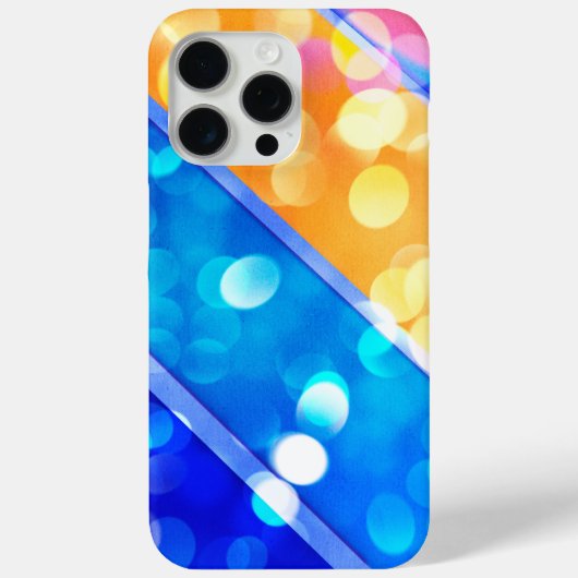 Elegant Blue Gold Sparkle Bokeh iPhone Case (Achterkant)