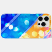 Elegant Blue Gold Sparkle Bokeh iPhone Case (Achterkant (horizontaal))