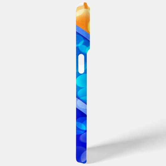 Elegant Blue Gold Sparkle Bokeh iPhone Case (Achterkant / Rechts)