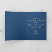 Elegant Blue Gold Sparkly Balloons 21st Birthday Kaart (Binnen)