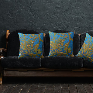 Elegant Blue Gold Stylish Chic Kussen