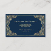 Elegant Blue Gold Visitekaartje (Achterkant)