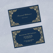 Elegant Blue Gold Visitekaartje