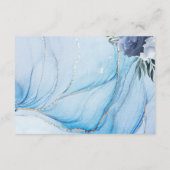 Elegant Blue & Gold Wedding Enclosure Card Informatiekaartje (Achterkant)