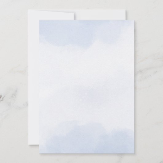 Elegant Blue & Gold Wedding Invitation Kaart (Achterkant)