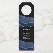 Elegant Blue Gold Wedding Party