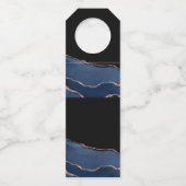 Elegant Blue Gold Wedding Party Flessenhanger (Achterkant)