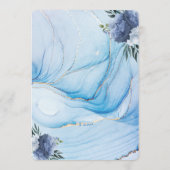 Elegant Blue & Gold Wedding Save the Date  (Achterkant)