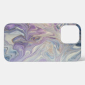 Elegant Blue, Gold, White en Paars iPhone Hoesje (Achterkant horizontaal)