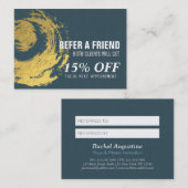 Elegant Blue Gold ZEN Symbol Referral Kaart (Voorkant / Achterkant)