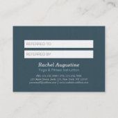 Elegant Blue Gold ZEN Symbol Referral Kaart (Achterkant)