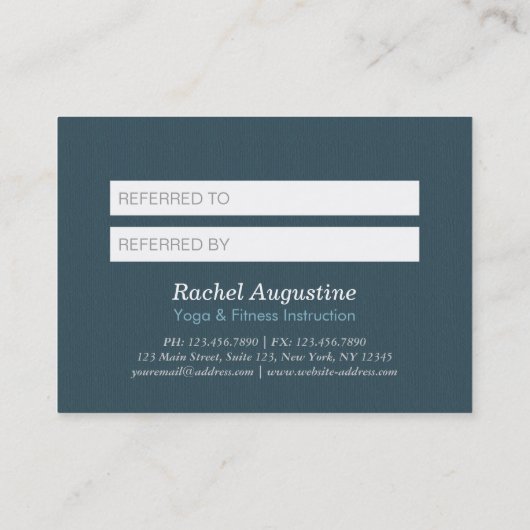 Elegant Blue Gold ZEN Symbol Referral Kaart (Achterkant)