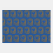 Elegant Blue Golden Heart Drawing Family Kerstmis Inpakpapier Vel (Voorkant 3)