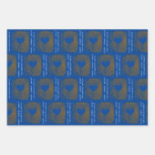 Elegant Blue Golden Heart Drawing Family Kerstmis Inpakpapier Vel (Voorkant)