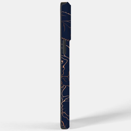 Elegant Blue Golden Rozen Name Case-Mate iPhone Case (Achterkant / Rechts)