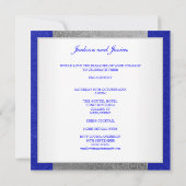 Elegant Blue Gray Paisley White Engagement Party Kaart (Achterkant)